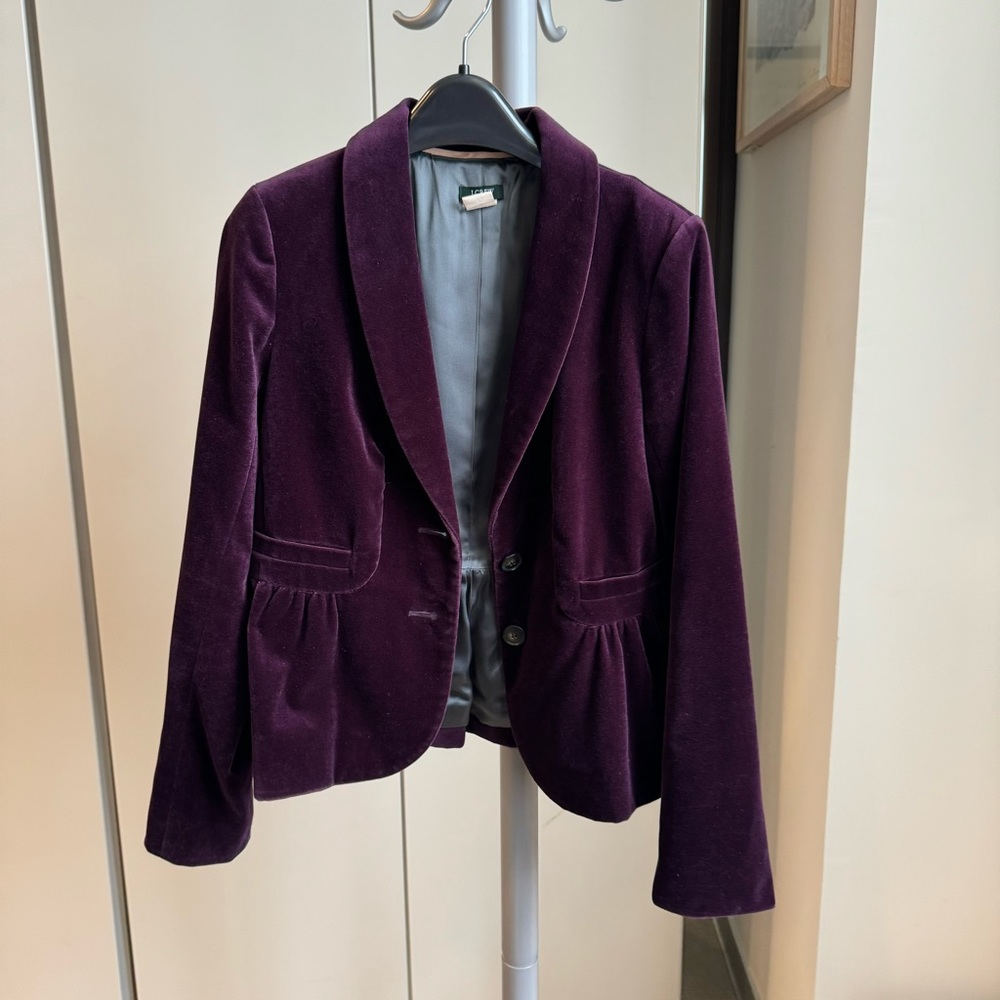 J Crew women blazer velvet